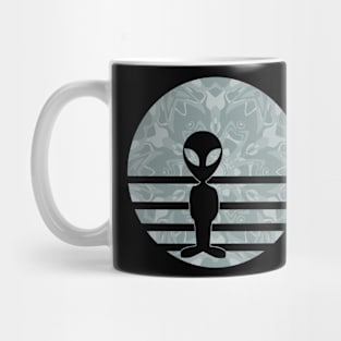 Encounters Kaleidoscope Pattern Gray Alien Sunset Silhouette Mug